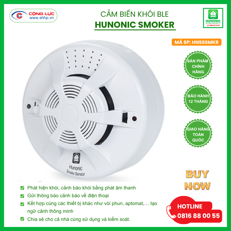 Cảm Biến Khói BLE Hunonic Smoker